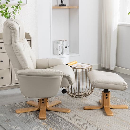 Dox Plush Fabric Swivel Recliner Chair And Stool In Mushroom_5
