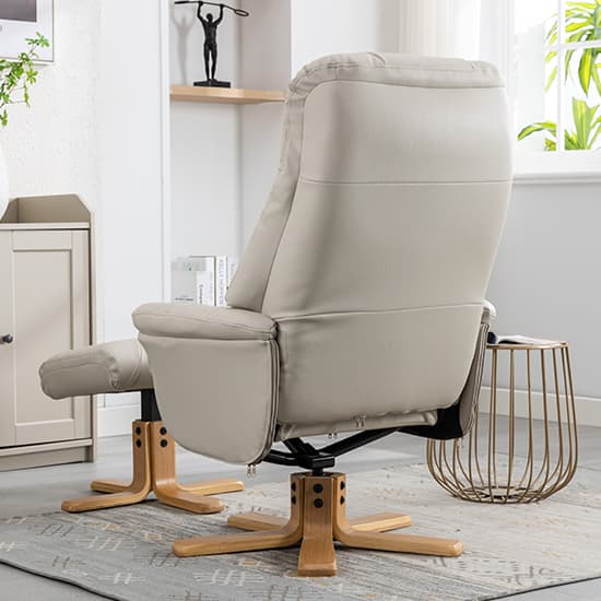 Dox Plush Fabric Swivel Recliner Chair And Stool In Mushroom_6