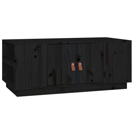 Drika Pinewood Coffee Table With 2 Doors And Shelves In Black_3