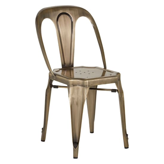 Dschubba Metal Dining Chair In Brass_2
