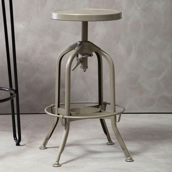 Dschubba Steel Industrial Style Adjustable Stool In Champagne_1