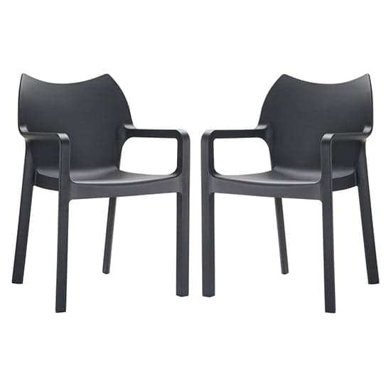 Dublin Black Reinforced Glass Fibre Dining Chairs In Pair