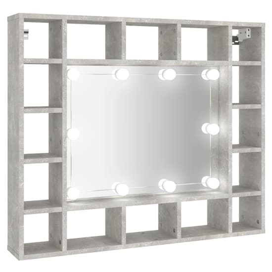 Dublin Dressing Mirrored Cabinet In Concrete Effect With LED_4