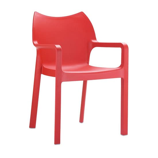 Dublin Red Reinforced Glass Fibre Dining Chairs In Pair_2