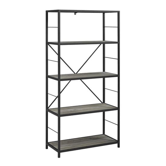 Dublin Wooden Bookcase With 4 Shelves In Grey_2