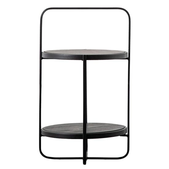 Dudley Round Wooden Side Table With Metal Frame In Black_2