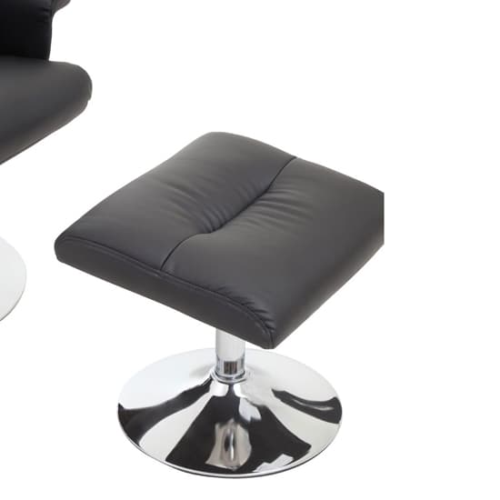 Dumai Leather Recliner Chair With Footstool In Black_7