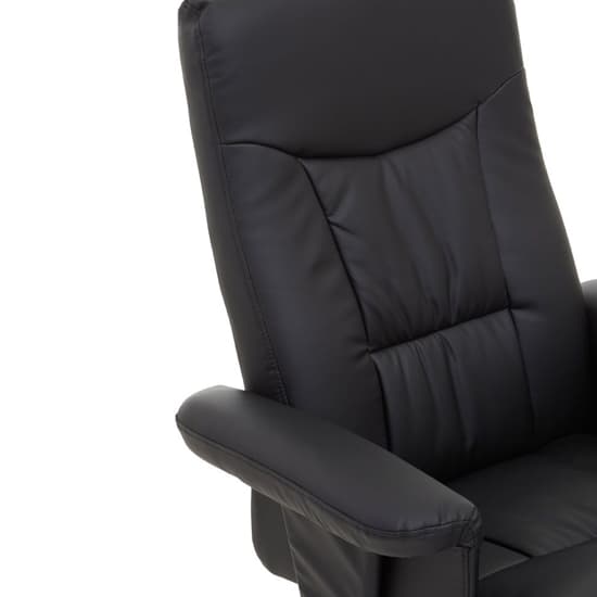 Dumai Leather Recliner Chair With Footstool In Black_8