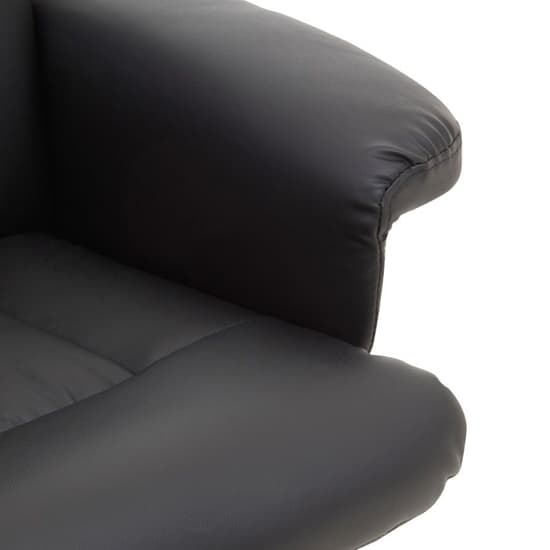 Dumai Leather Recliner Chair With Footstool In Black_9