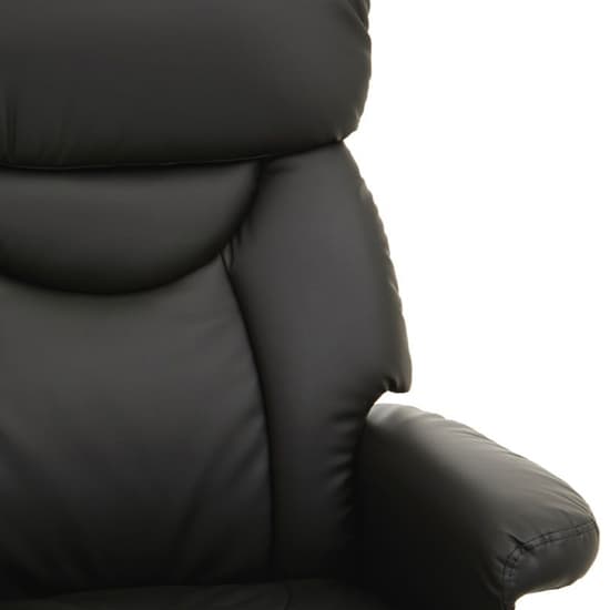 Dumai PU Leather Recliner Chair With Footstool In Black_7