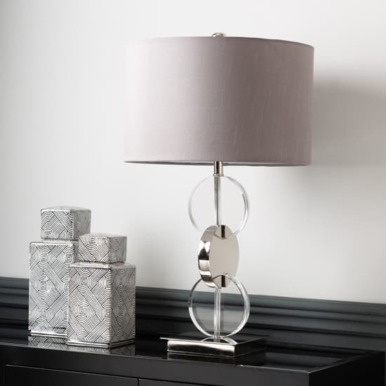 Dunn Dark Grey Faux Silk Shade Table Lamp With Chrome Base_2