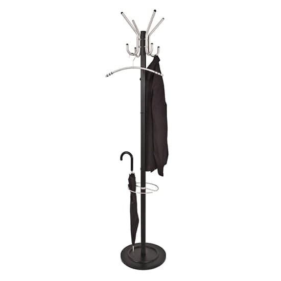 Dunn Metal Coat Stand With Umbrella Stand In Matt Black_1