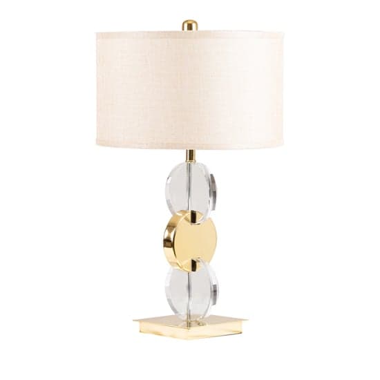 Dunn Taupe Faux Silk Shade Table Lamp With Gold Base_2