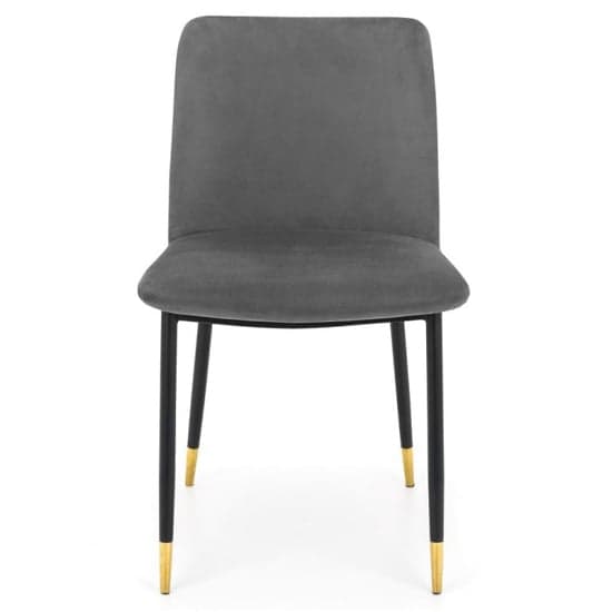 Daiva Grey Velvet Upholstered Dining Chairs In Pair_3