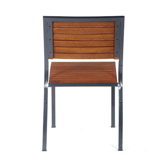 Dylan Hardwood Side Chair In Brown With Dark Grey Metal Frame_2