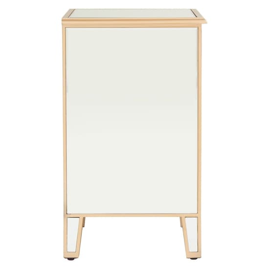 Dziban Mirrored Glass Side Table With 1 Drawer In Gold_3