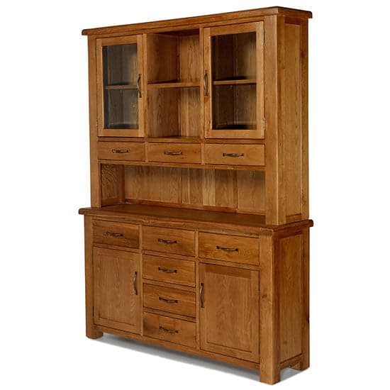 Earls Wooden Extra Large Display Cabinet In Chunky Solid Oak_2