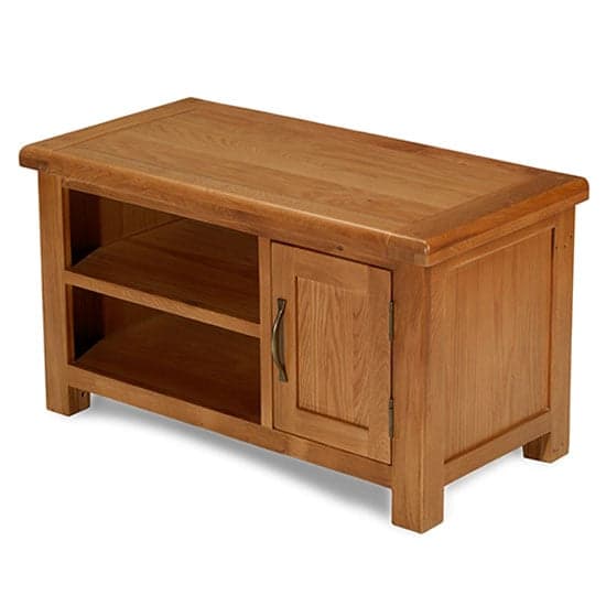 Earls Wooden Small TV Unit In Chunky Solid Oak_2