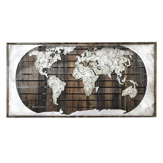 Earth Picture Metal Wall Art In Brown And Silver_2
