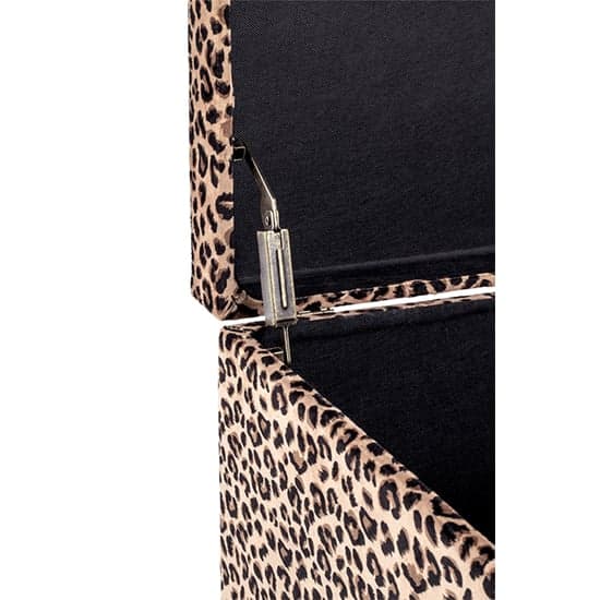Eastroy Fabric Upholstered Storage Ottoman In Leopard Print_3