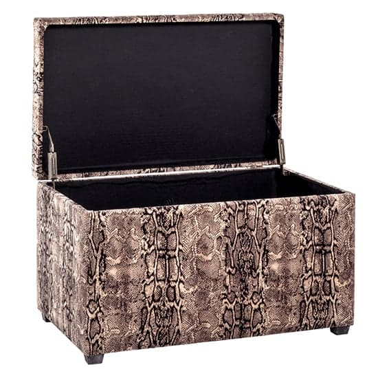 Eastroy Fabric Upholstered Storage Ottoman In Snake Print_2