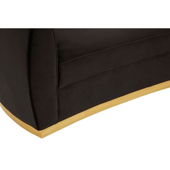 Batoz Velvet Left Arm Lounge Chaise With Gold Base In Black_7