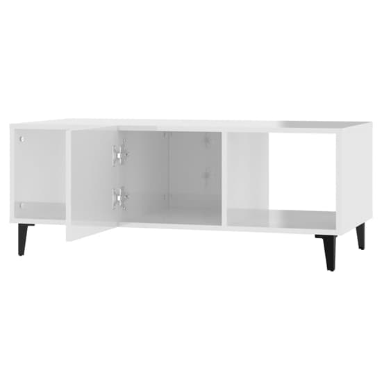 Ebco High Gloss Coffee Table With 1 Door In White_5