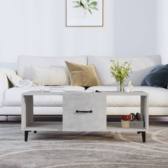 Ebco Wooden Coffee Table With 1 Door In Concrete Effect_1