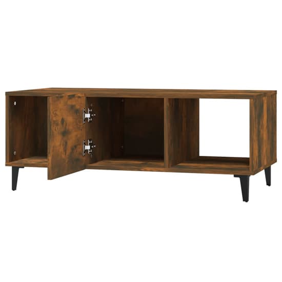 Ebco Wooden Coffee Table With 1 Door In Smoked Oak_5