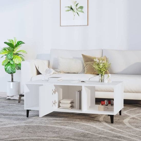 Ebco Wooden Coffee Table With 1 Door In White_2