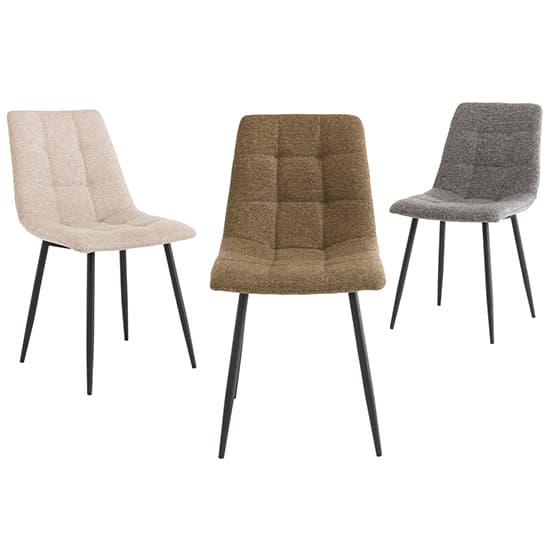 Ebele Olive Fabric Dining Chairs With Black Legs In Pair Furniture in