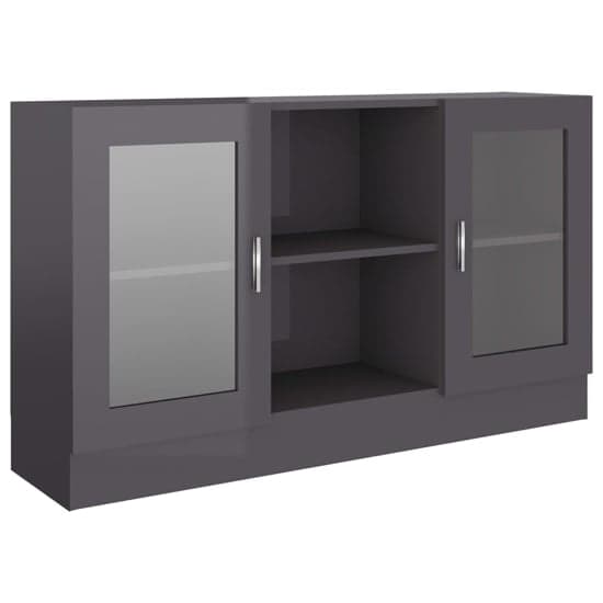 Ebru High Gloss Display Cabinet With 2 Doors In Grey_3
