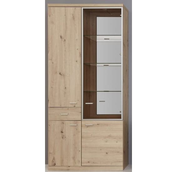 Echo Large LED Display Cabinet In Artisan Oak With 4 Doors_2