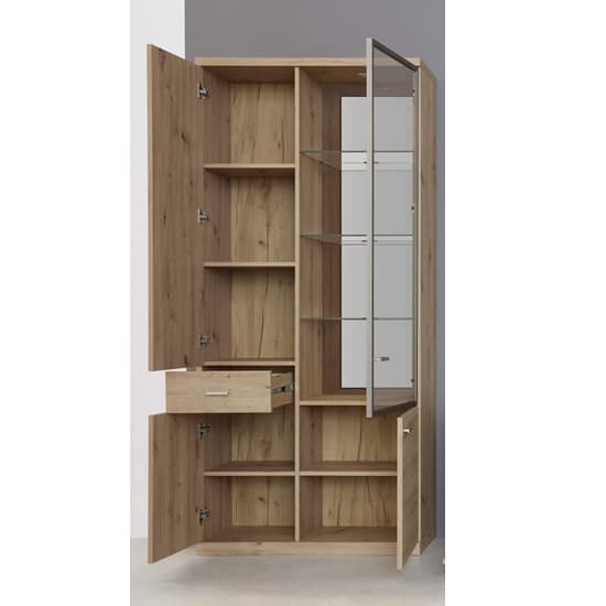 Echo Large LED Display Cabinet In Artisan Oak With 4 Doors_3
