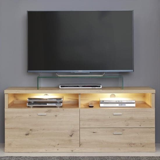 Echo LED TV Stand In Artisan Oak With 1 Door And 2 Drawers_1