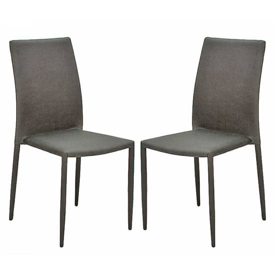 Enzi Dark Grey Fabric Dining Chairs In Pair_1