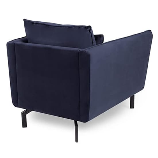 Edel Fabric 1 Seater Sofa With Black Metal Legs In Navy_3