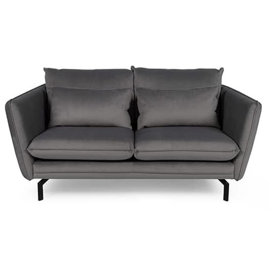 Edel Fabric 2 Seater Sofa With Black Metal Legs In Grey Furniture in