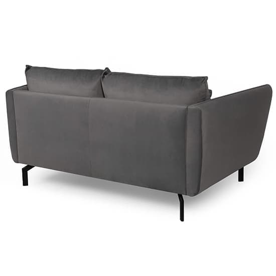Edel Fabric 2 Seater Sofa With Black Metal Legs In Grey_3