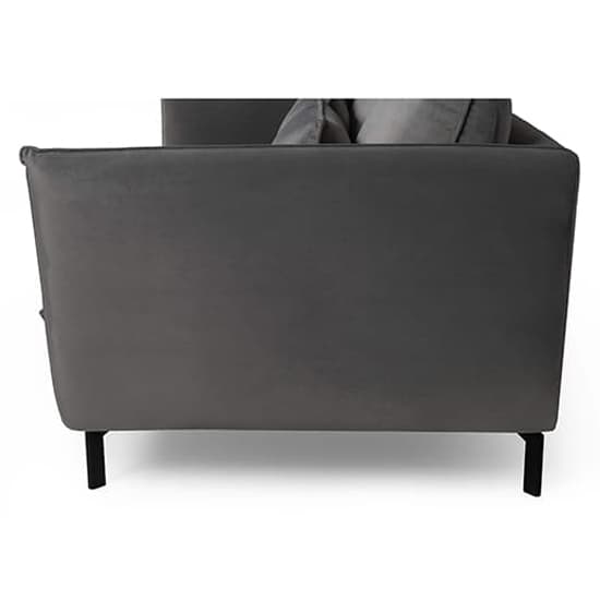 Edel Fabric 2 Seater Sofa With Black Metal Legs In Grey_4