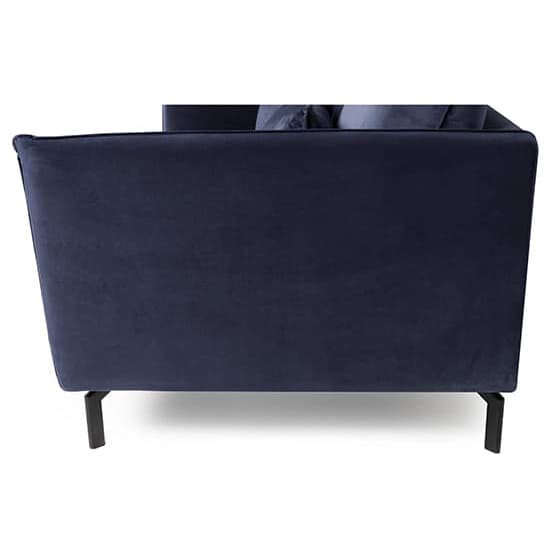 Edel Fabric 2 Seater Sofa With Black Metal Legs In Navy_3