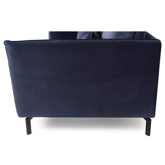 Edel Fabric 2 Seater Sofa With Black Metal Legs In Navy Furniture in