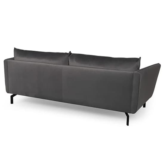 Edel Fabric 3 Seater Sofa With Black Metal Legs In Grey Furniture in
