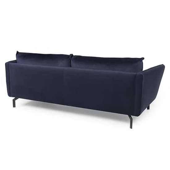 Edel Fabric 3 Seater Sofa With Black Metal Legs In Navy_3