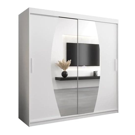 Eden Mirrored Wardrobe 2 Sliding Doors 200cm In White_4