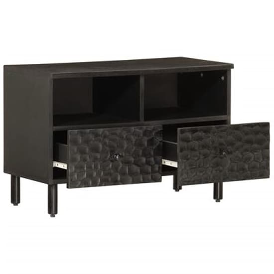 Eden Wooden TV Stand With 2 Shelves In Black_3