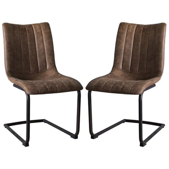 Edenton Brown Faux Leather Dining Chairs In A Pair_1
