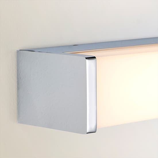 Edge Small White Polycarbonate Shade Wall Light In Chrome_4