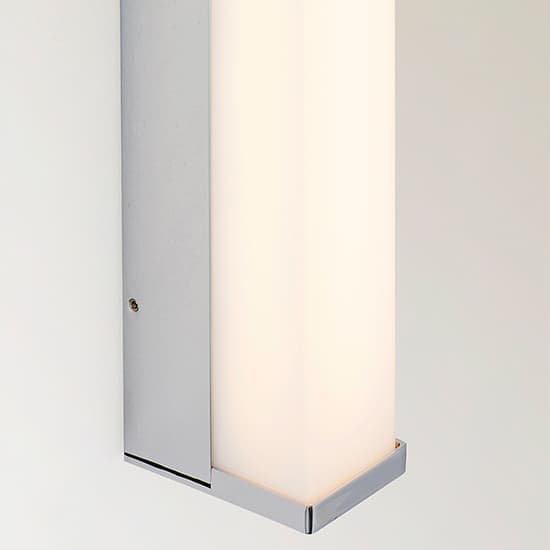 Edge Small White Polycarbonate Shade Wall Light In Chrome_5
