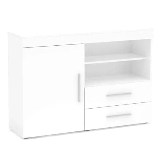 Edged High Gloss Sideboard In White_2